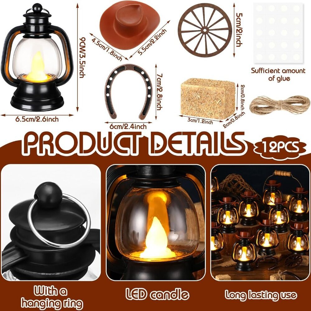60 Pcs Cowboy Theme Party Decoration Western Party Decor Rodeo Table Centerpiece - Picture 3 of 7